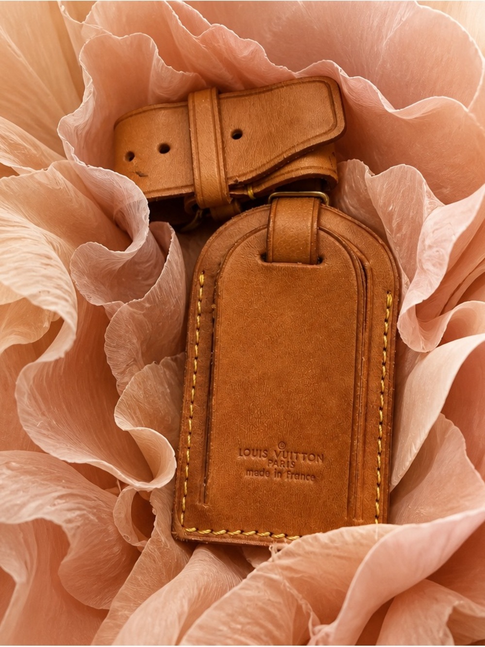 Louis Vuitton Tan Cognac Leather VACHETTA Luggage Tag
